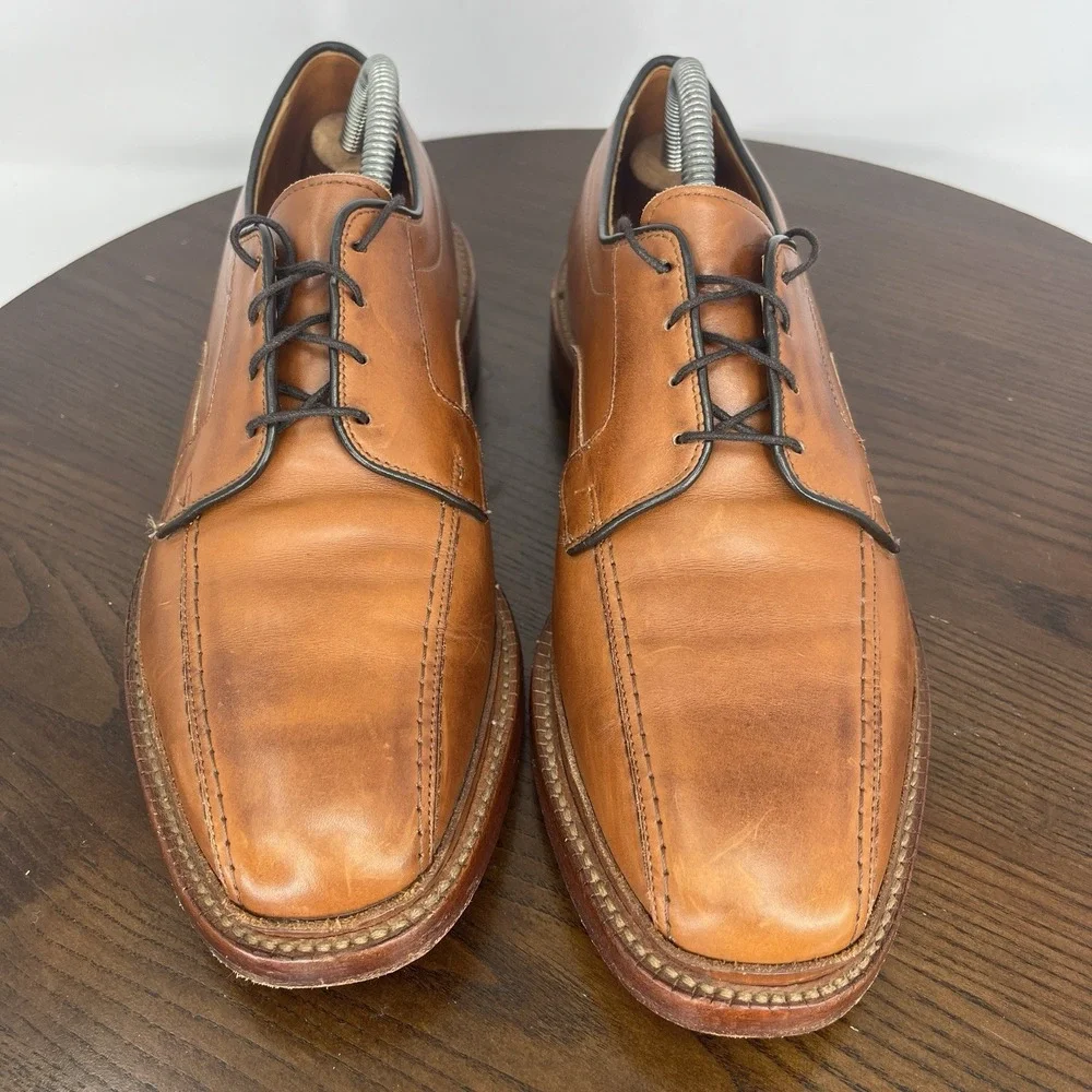 Allen Edmonds Hillcrest Shoes Mens 9.5D Brown Leather Derby Oxford Dress Lace Up